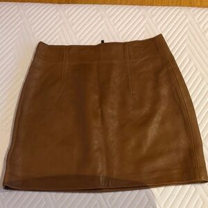 Zara Brown Leather Skirt